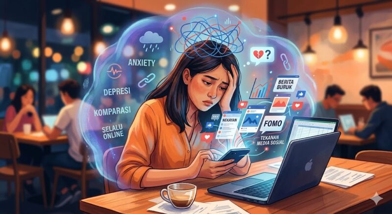 Ilustrasi cara menjaga kesehatan mental di era digital