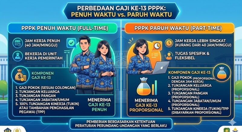 Gaji ke 13 PPPK Penuh Waktu dan Paruh Waktu