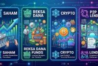 Perbedaan saham, reksa dana, p2p landing, krypto