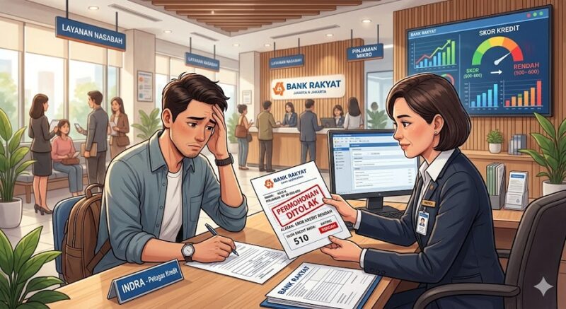 Ilustrasi gagal dapat pinjaman bank karena skor kredit rendah
