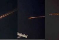 Tampak fenomena langit bercahaya di sumatera, jambi dan lampung yang viral di media sosial.