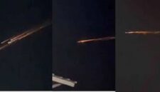 Tampak fenomena langit bercahaya di sumatera, jambi dan lampung yang viral di media sosial.