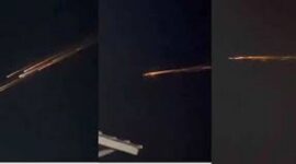 Tampak fenomena langit bercahaya di sumatera, jambi dan lampung yang viral di media sosial.