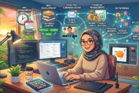 Ilustrasi Cara freelance online gaji dolar