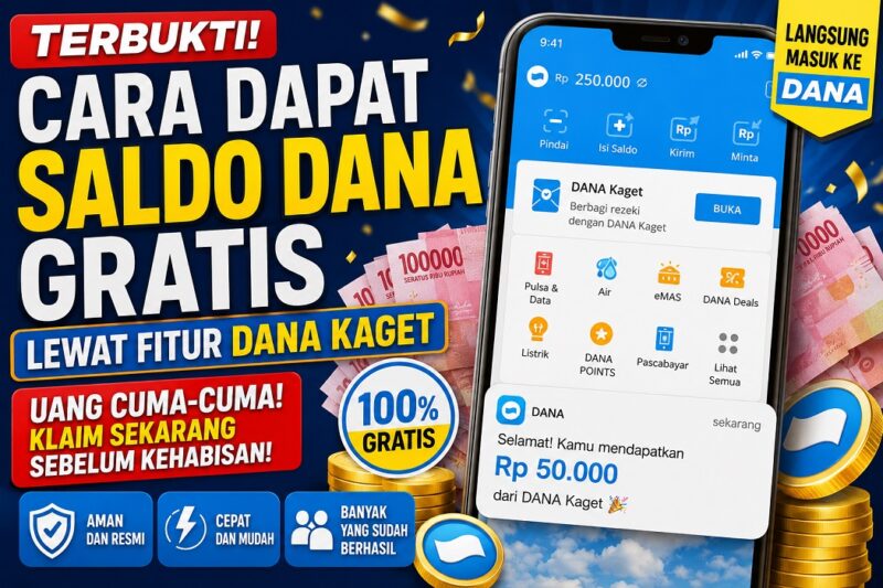 Cara dapat saldo dana gratis melalui fitur dana kaget