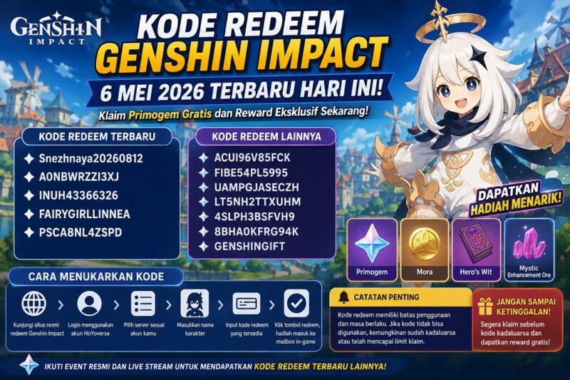Kode redeem Genshin Impact terbaru