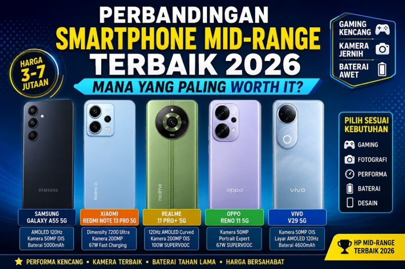 Rekomendasi HP Mid-Range 2026: Kamera Jernih, Gaming Lancar, Harga Bersahabat