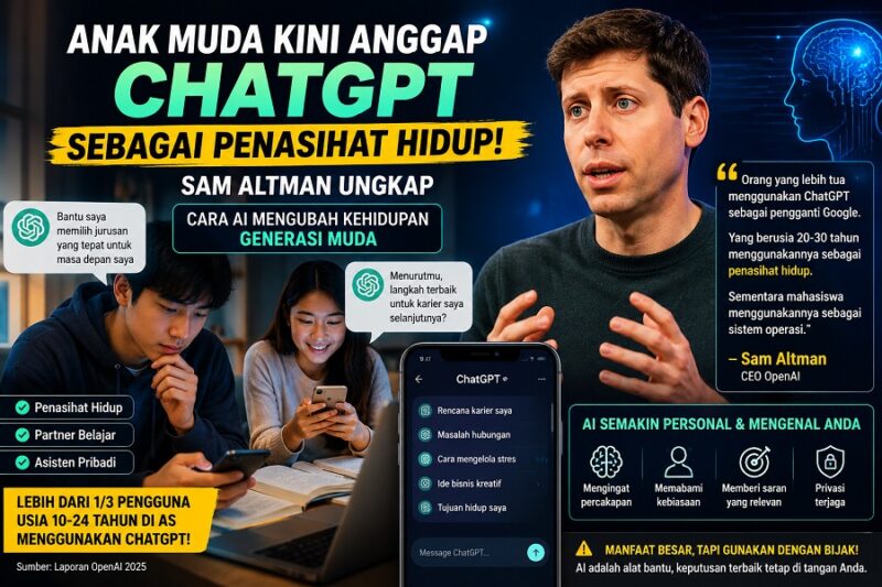 Anak muda sekarang jadikan ChatGPT jadi penasehat hidupnya