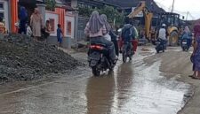Warga Tanjung Pauh mudik saat membersihkan pasca diterjang banjir