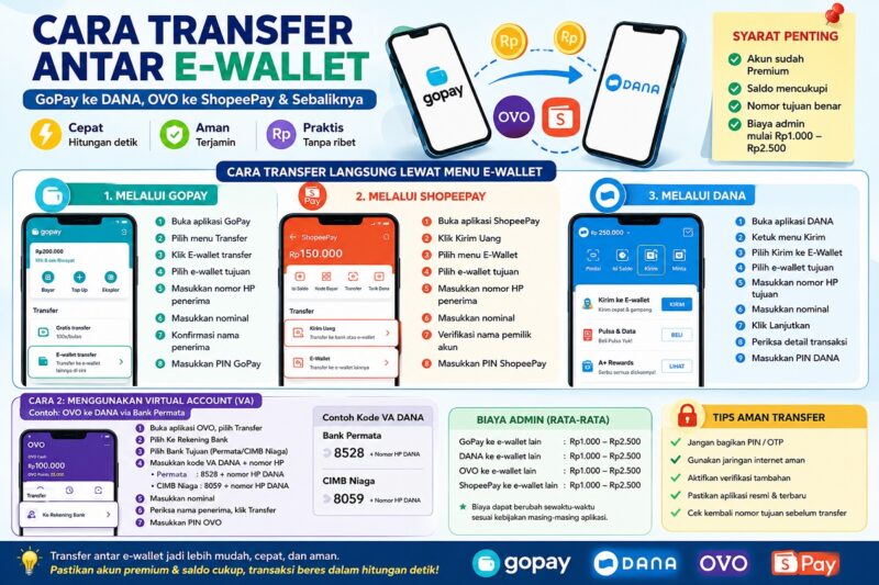 Cara trasfer antar e-wallet