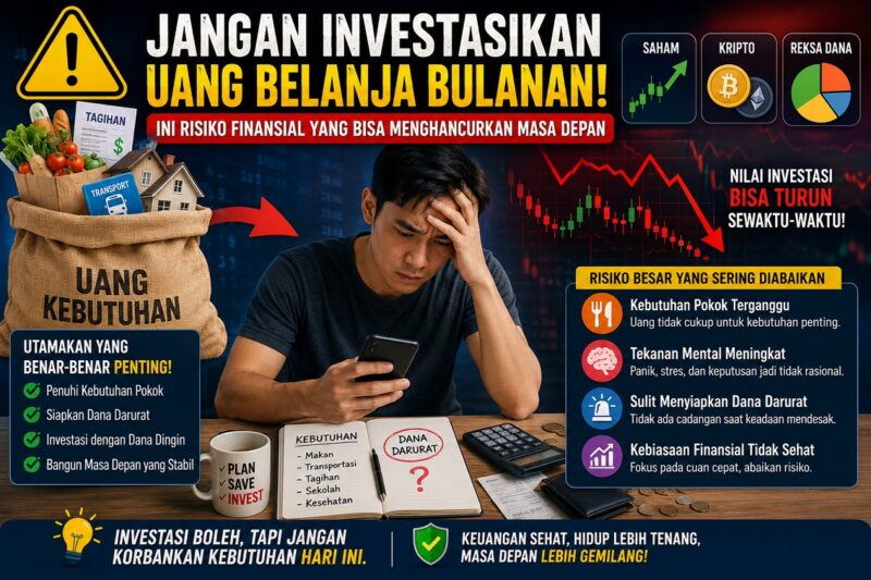 Resiko menggunakan uang belanja bulanan untuk investasi