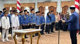 Bupati Merangin, M Syukur saat memimpin pelaksanaan pelantikan puluhan pejabat Pemkab Merangin