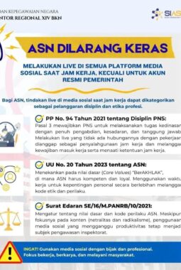 ASN Dilarang Live Media Sosial Saat Jam Kerja? Ini Aturan BKN, Risiko Sanksi Disiplin, dan Fakta Lengkapnya