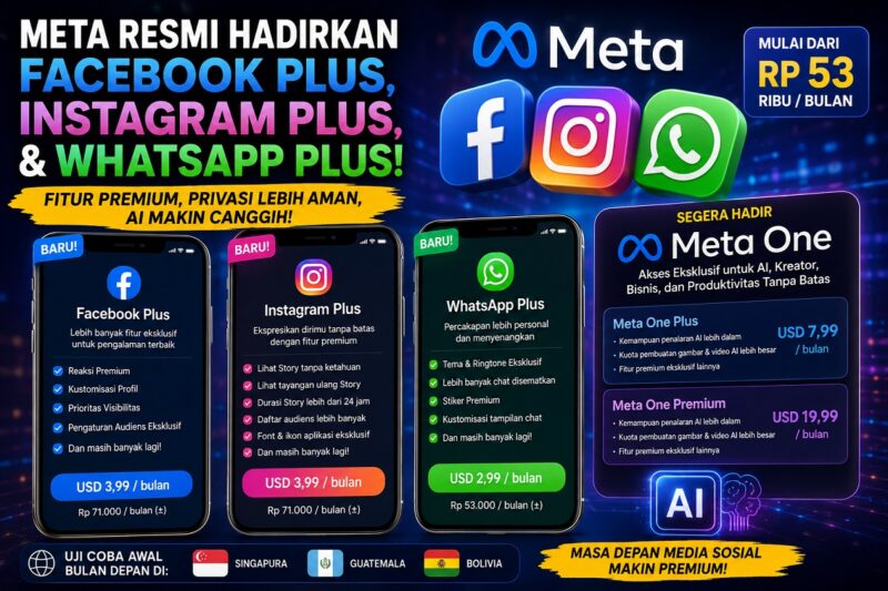 Meta Resmi Siapkan Facebook Plus, Instagram Plus, dan WhatsApp Plus