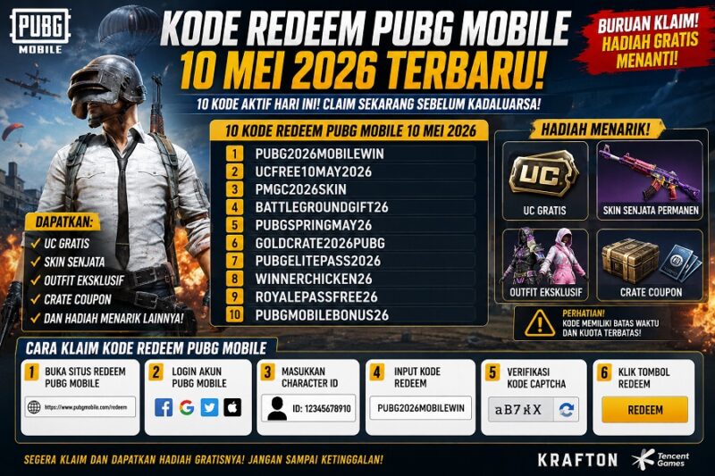 Kode redeem PUBG terbaru