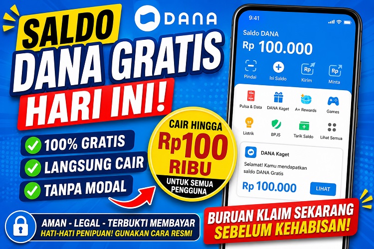 Saldo DANA gratis hari ini
