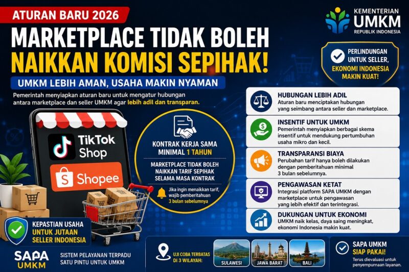 Pemerintah Larang Marketplace Naikkan Komisi Sepihak, Seller UMKM Bisa Lebih Untung