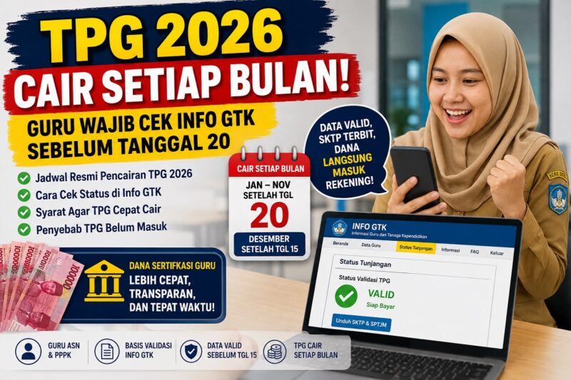 Jadwal pencairan TPG 2026