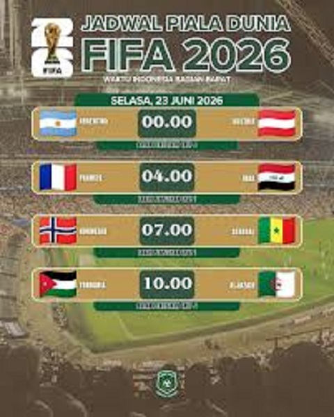 Jadwal Piala Dunia 23 Juni 2026