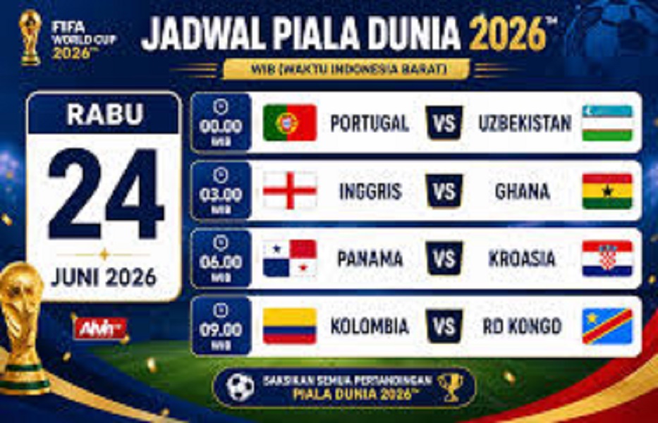 Jadwal piala dunia 24 juni 2026