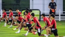 Timnas Indonesia saat menjalani sesi latihan. (Sumber/Google)