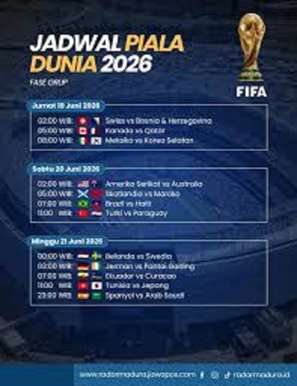 Jadwal Piala Dunia Hari ini