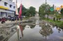 Tampak salah satu titik lokasi kerusakan jalan di Bangko