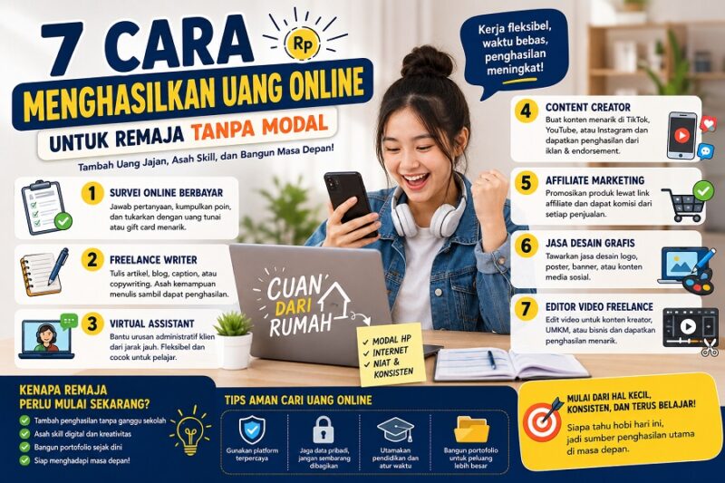 Pekerjaan online yang cocok untuk remaja