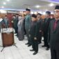 Bupati Tanjung Jabung Timur saat memimpin pengambilan sumpah jabatan pejabat yang dilantik