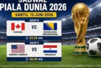 Jadwal Piala Dunia Sabtu 13 Juni 2026