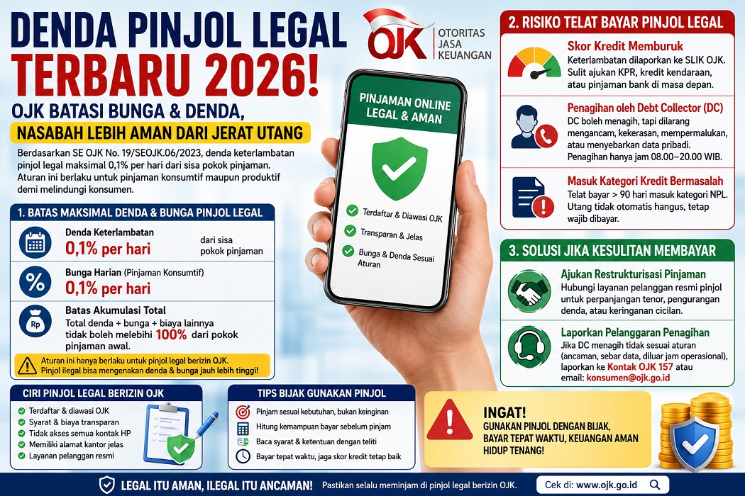 Aturan denda Pinjol legal terbaru 2026