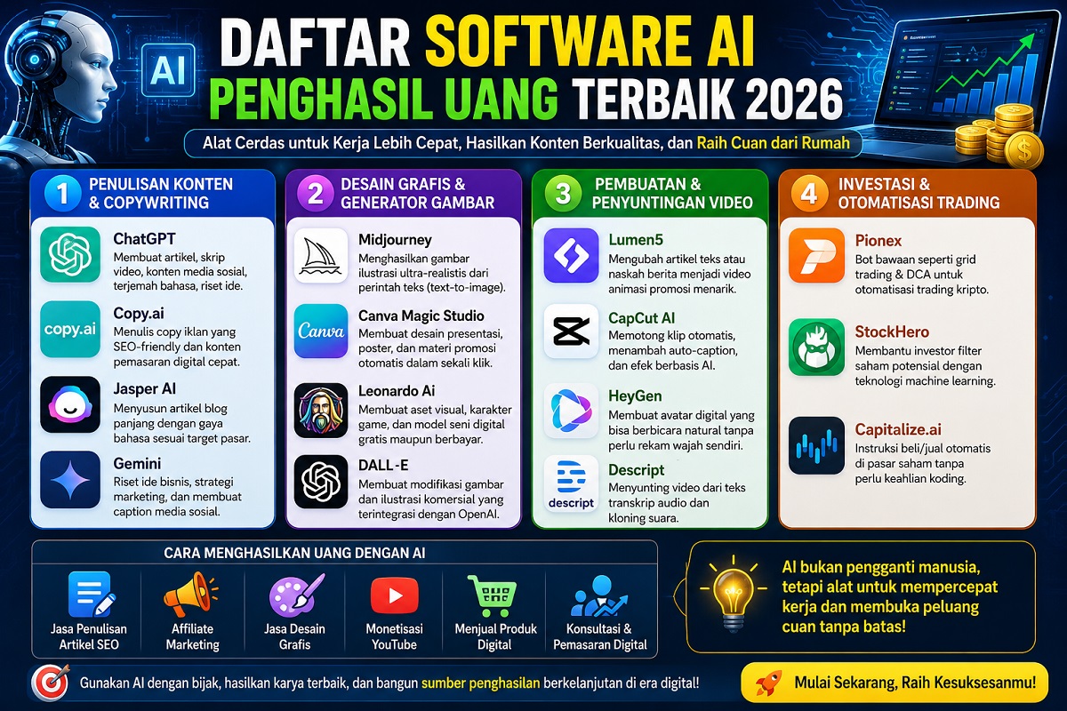 Daftar Software AI penghasil Uang 2026