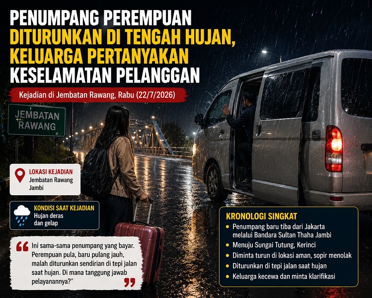 Ilustrasi Penumpang Travel di Kerinci ditinggalkan dipinggir jalan saat hujan