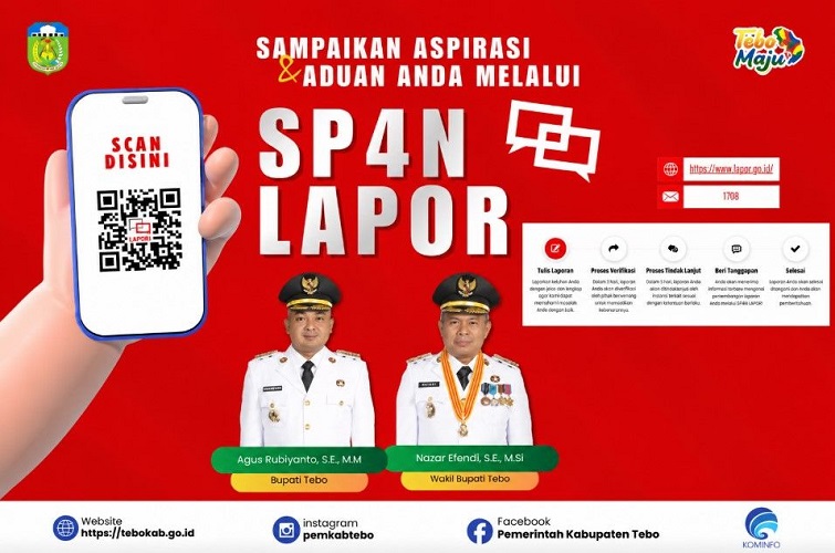 Pemkab Tebo Pastikan Semua Aduan Warga Diproses Cepat Lewat SP4N-LAPOR
