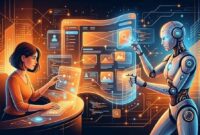 Ilustrasi AI website builder