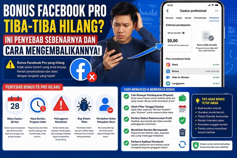 Bonus FB PRO tiba-tiba hilang