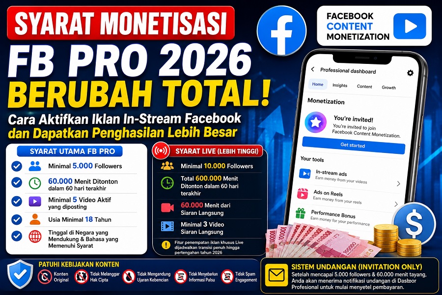 Cara Aktifkan Iklan In-Stream Facebook