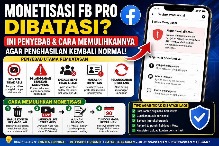 Monetasi FB PRO dibatasi