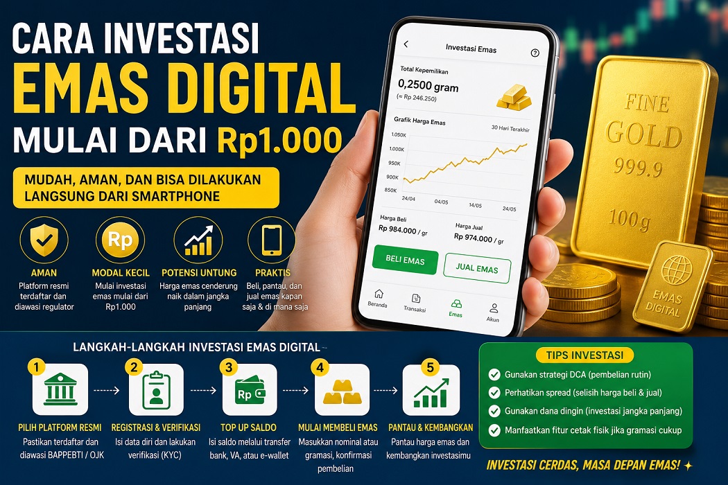 Cara Investasi emas digital
