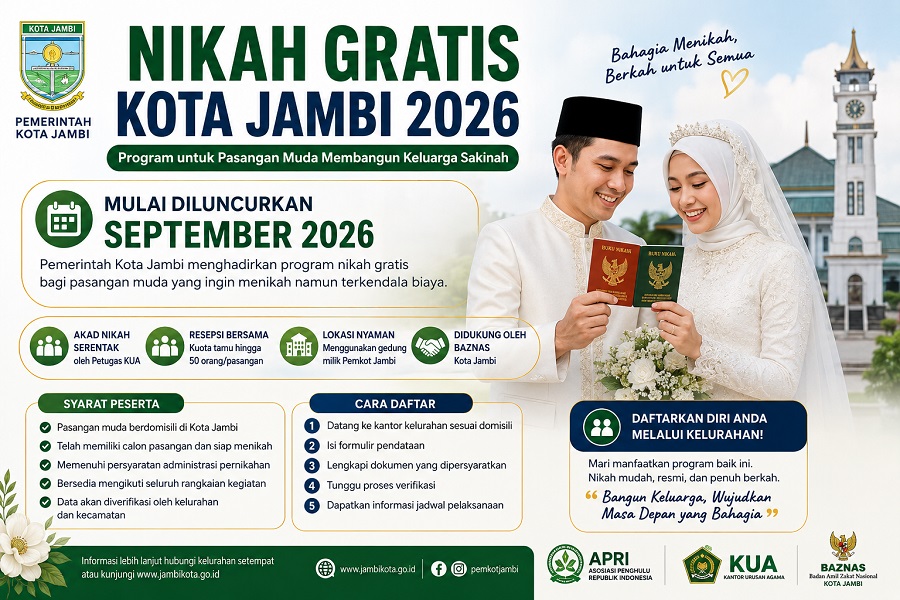 Pemerintah Kota Jambi segera luncurkan program nikah gratis