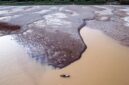 Tampak kondisi sungai batang hari yang kian menghering