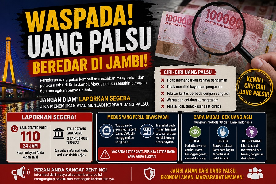 Waspada uang palsu beredar di jambi