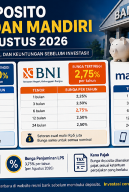Bunga Deposito BRI, BNI, dan Mandiri Terbaru Agustus 2026: Mana yang Paling Menguntungkan?