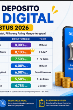Bunga Deposito Bank Digital Agustus 2026, Ini Daftar Lengkapnya
