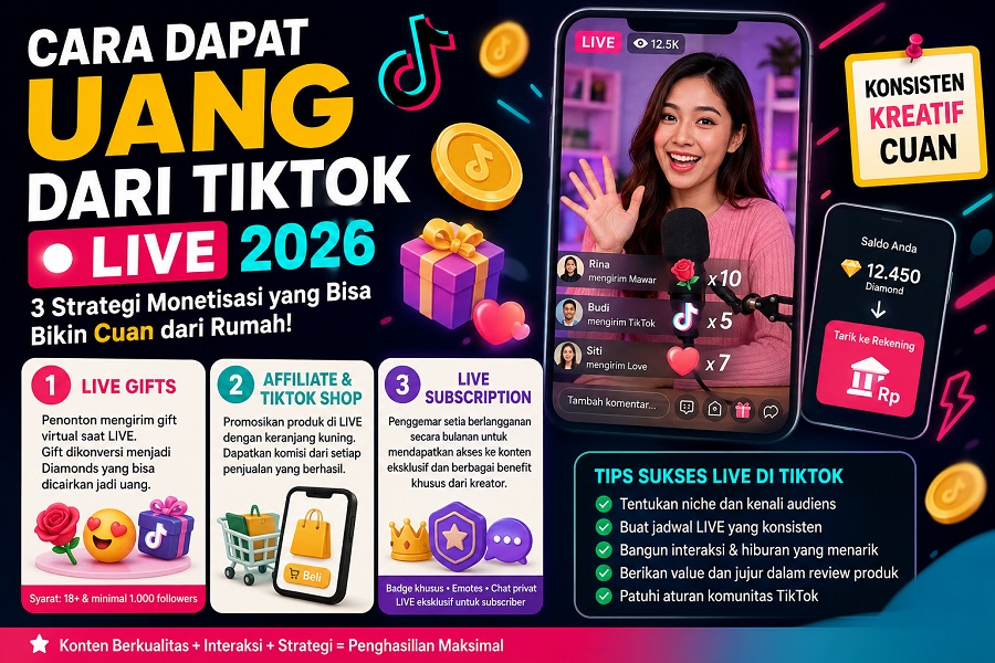 Cara dapat pendapatan di tiktok live 2026