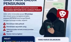 Breaking! Penipu Incar Calon Pensiunan PNS di Sungai Penuh, BKPSDM Keluarkan Peringatan Resmi Soal WhatsApp dan Link Palsu
