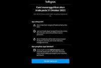 Akun Instagram terkena pembatasan
