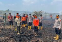 Kapolres Muaro Jambi AKBP Bayu Noormansyah turun langsung memantau penanganan Karhutla