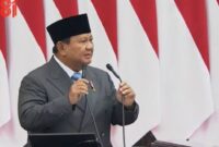 Presiden RI, Prabowo subianto saat sampaikan pidato kenegaraan