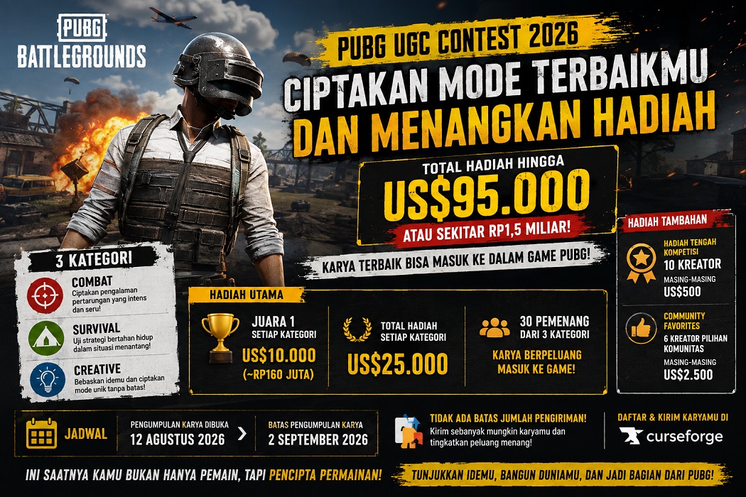 PUBG Buka Kontes Mod 2026, Hadiahnya Rp1,5 Miliar dan Karya Terbaik Masuk Game